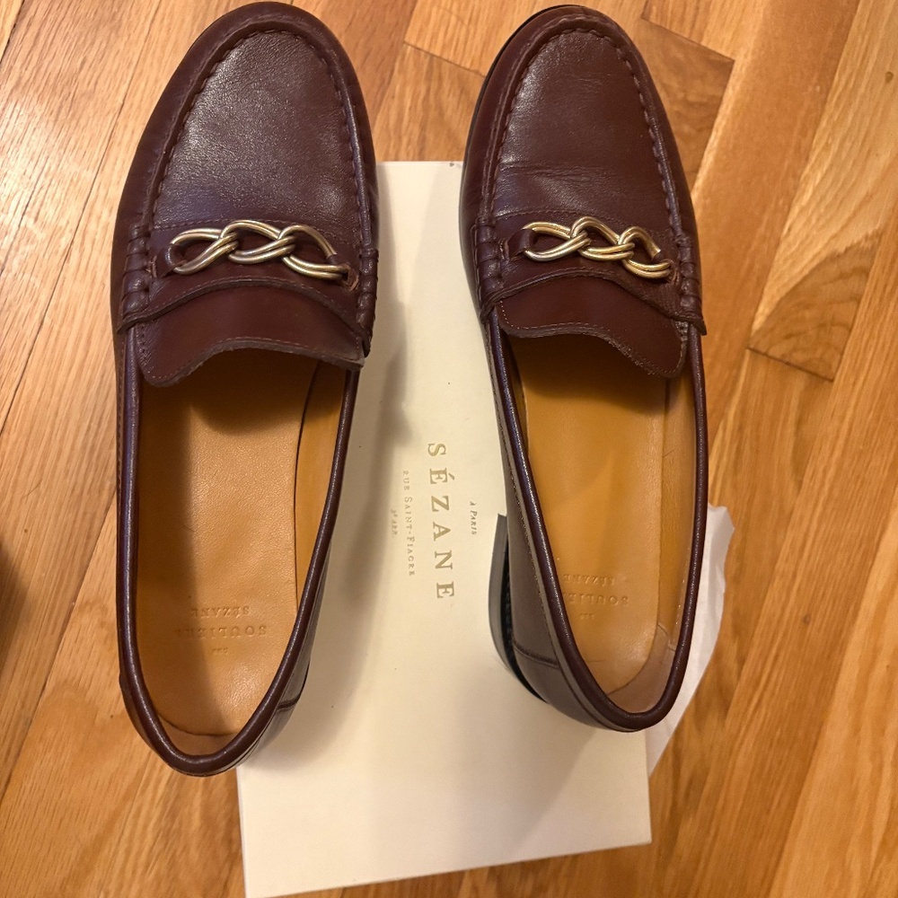 Sezane Vicky Loafers Smooth Chocolate - Size US 9 - Picture 3 of 5